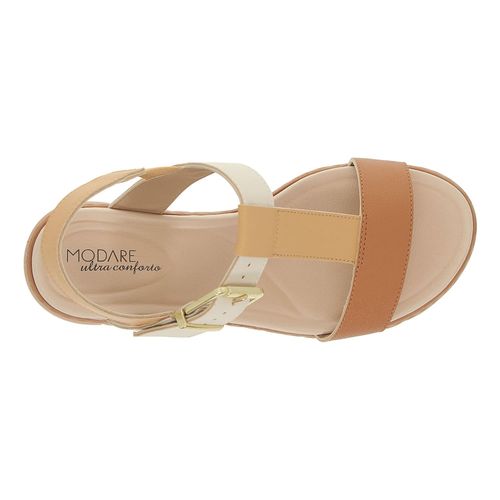 Sandália Plataforma Modare Camel e Creme Feminina