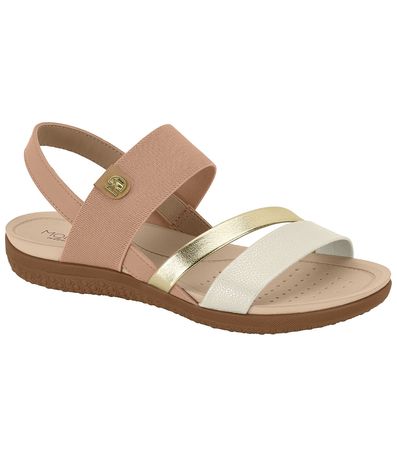 Sandália Flats Modare Nude e Dourada Feminina