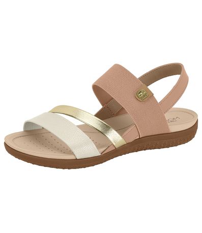 Sandália Flats Modare Nude e Dourada Feminina