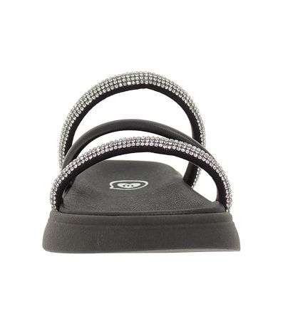 Tamanco Flatform Molekinha Preto e Cristal Juvenil Feminino