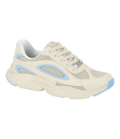 Tênis Casual Vizzano Off White e Azul Claro Feminino