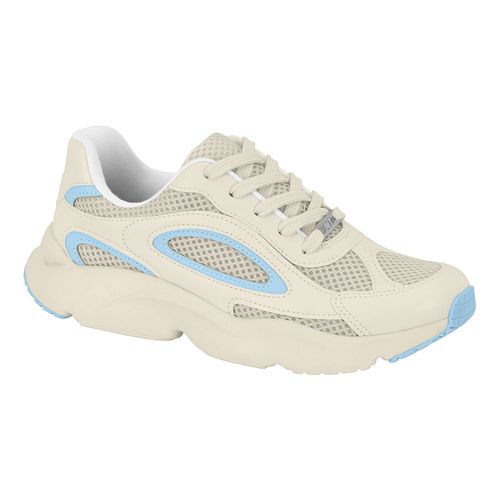Tênis Casual Vizzano Off White e Azul Claro Feminino