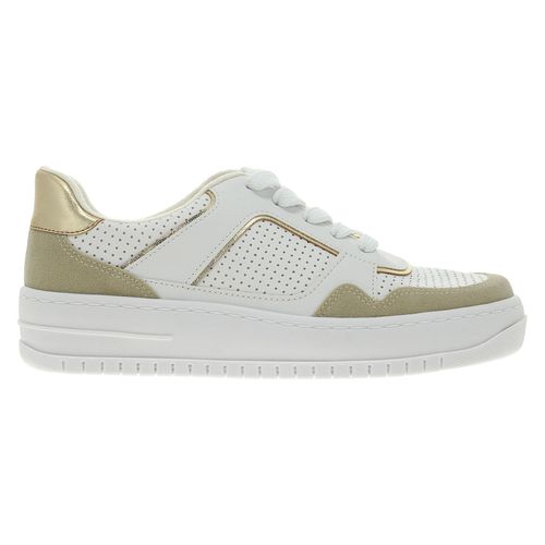 Tênis Casual Vintage Vizzano Off White e Dourado Feminino