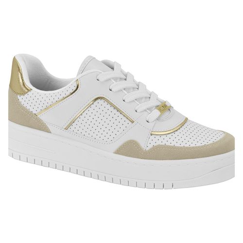 Tênis Casual Vintage Vizzano Off White e Dourado Feminino