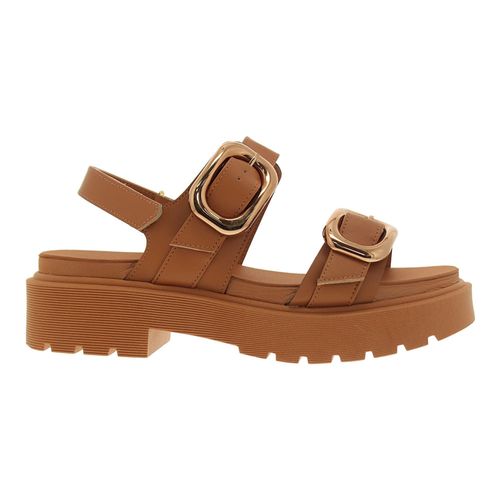 Sandália Flatform Vizzano Camel Feminina