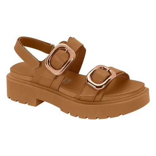Sandália Flatform Vizzano Camel Feminina