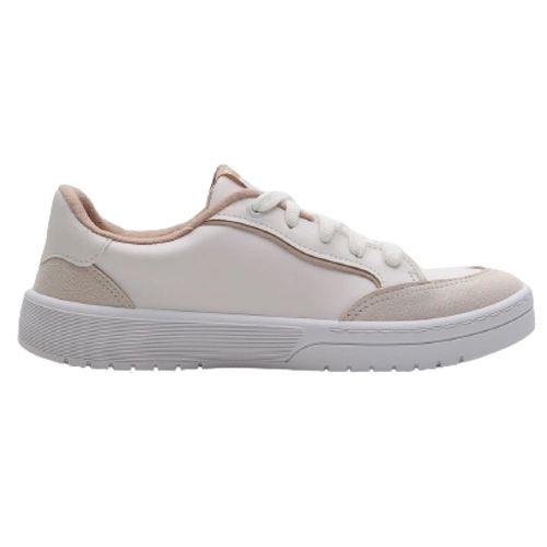 Tênis Casual Moleca Off White e Bege Feminino