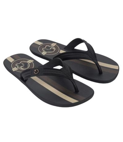 Chinelo Dedo Cartago Atlanta II Preto e Bege Masculino