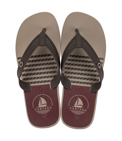 Chinelo Dedo Cartago Atlanta II Bege e Marrom Masculino