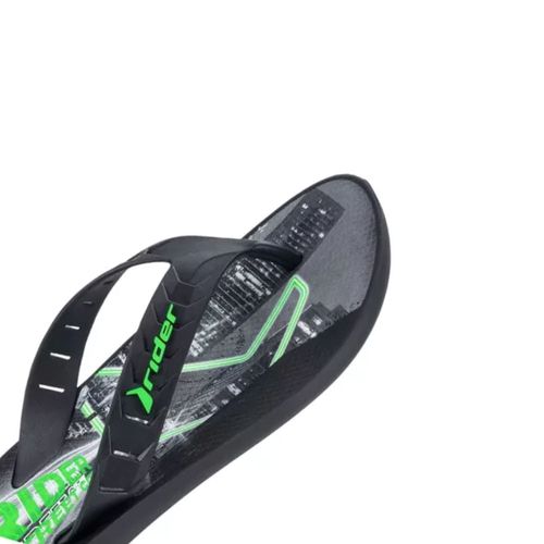 Chinelo Dedo Rider Street City Preto e Verde Masculino