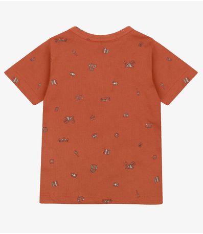 Camiseta Infantil Menino Animais Infinita Cor Laranja