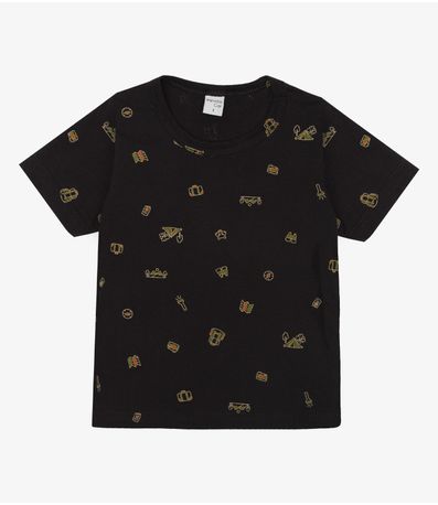 Camiseta Infantil Masculina Animais Infinita Cor Preto