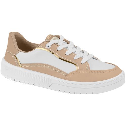 Tênis Casual Moleca Branco e Bege Feminino