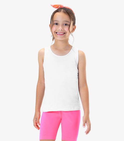 Regata Básica Infantil Feminina Rovitex Kids Branco