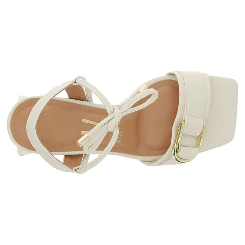 Sandália Salto Vizzano Off White Feminina
