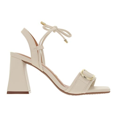 Sandália Salto Vizzano Off White Feminina
