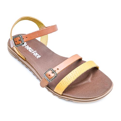 Sandália Flats New Face Blonde Color Feminina