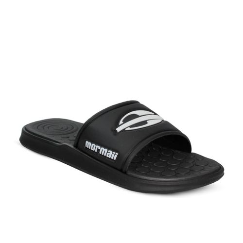 Chinelo Slide Mormaii Quiver Pro Preto e Branco Masculino