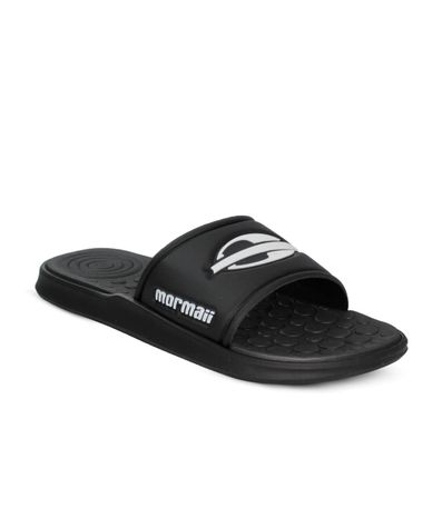 Chinelo Slide Mormaii Quiver Pro Preto e Branco Masculino