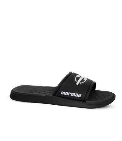 Chinelo Slide Mormaii Quiver Pro Preto e Branco Masculino