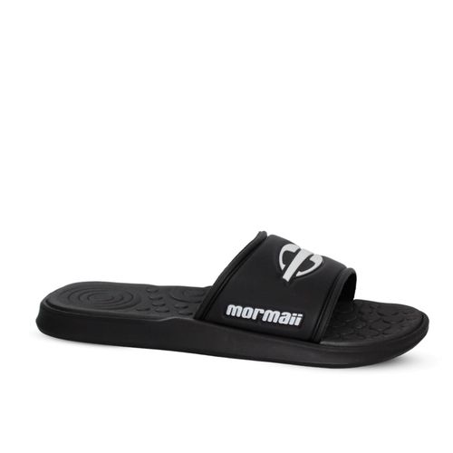 Chinelo Slide Mormaii Quiver Pro Preto e Branco Masculino