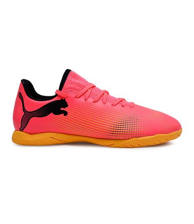 Chuteira Indoor Puma Future 7 Coral e Laranja Juvenil Masculina