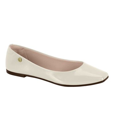 Sapatilha Bico Quadrado Moleca Off White Feminina