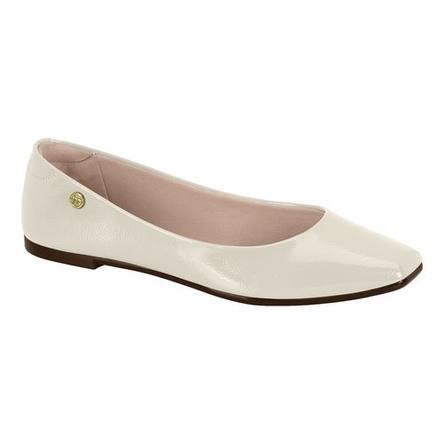 Sapatilha Bico Quadrado Moleca Off White Feminina