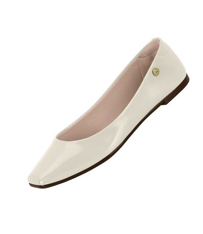 Sapatilha Bico Quadrado Moleca Off White Feminina