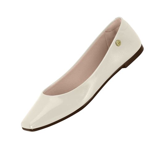 Sapatilha Bico Quadrado Moleca Off White Feminina