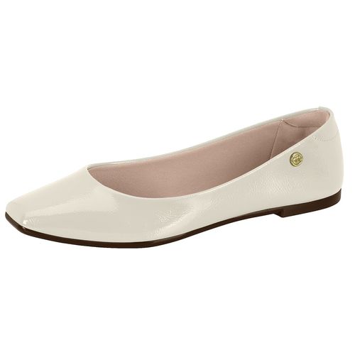 Sapatilha Bico Quadrado Moleca Off White Feminina