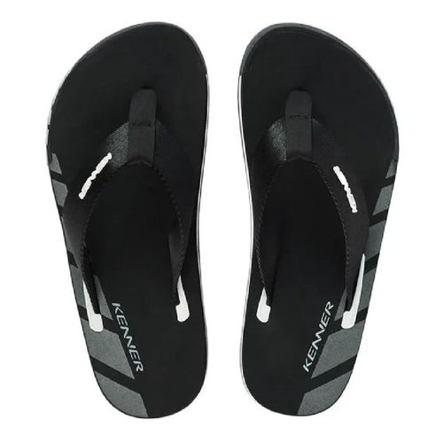 Chinelo Dedo Kenner Kick-s Up Preto e Branco Masculino