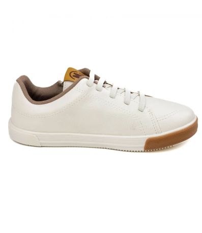 Sapatênis Casual Molekinho Off White e Caramelo Juvenil Masculino