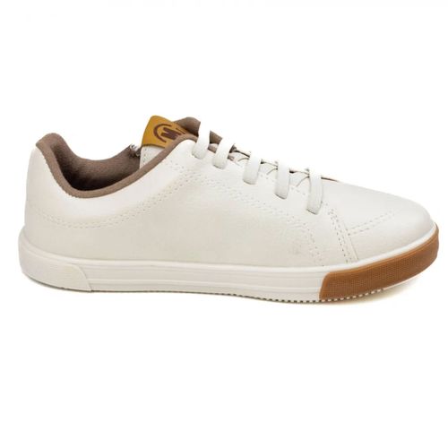 Sapatênis Casual Molekinho Off White e Caramelo Juvenil Masculino