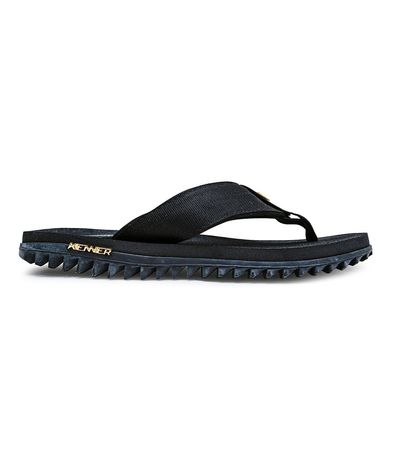Chinelo Dedo Kenner Kivah Fluminense Preto e Branco Masculino