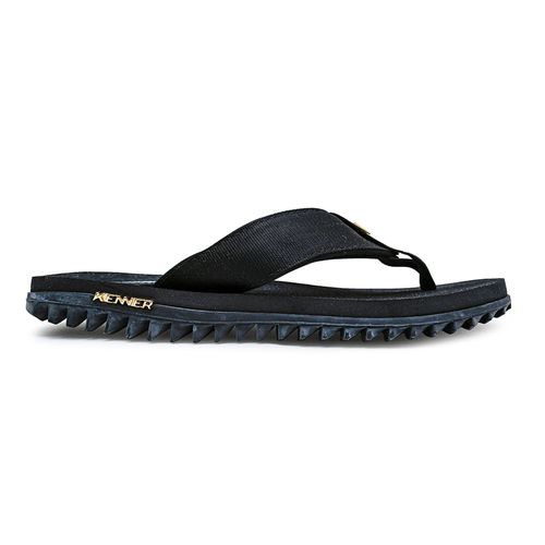 Chinelo Dedo Kenner Kivah Fluminense Preto e Branco Masculino