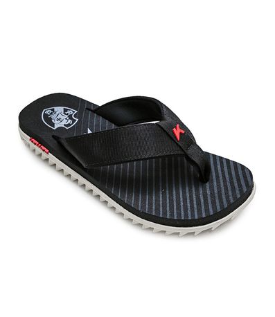 Chinelo Dedo Kenner Kivah Vasco Preto e Branco Masculino