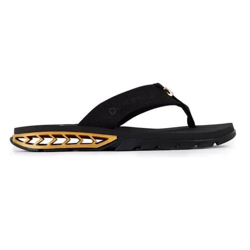 Chinelo Dedo Kenner Rakka Preto e Dourado Masculino