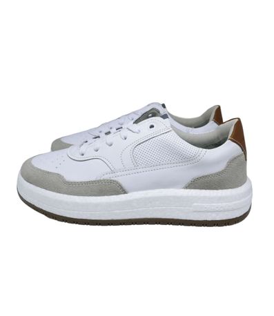Sapatênis Casual Democrata Drake Pulse Off White e Branco Masculino