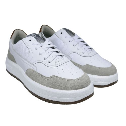 Sapatênis Casual Democrata Drake Pulse Off White e Branco Masculino