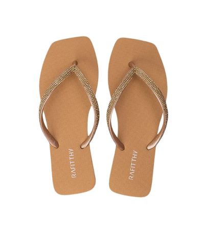 Chinelo Dedo Rafitthy Ouro Feminino