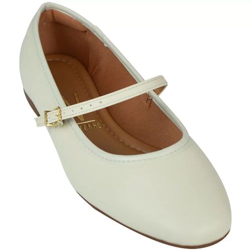 Sapatilha Bico Redondo Vizzano Branco Off Feminina