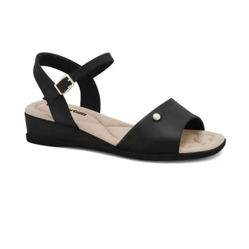 Sandália Anabela Comfortflex Preto Feminina