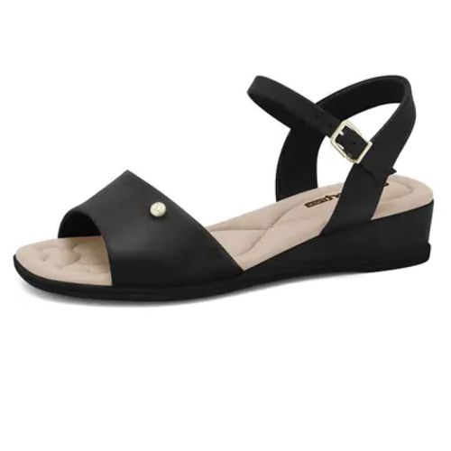 Sandália Anabela Comfortflex Preto Feminina