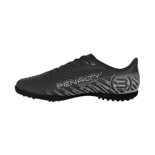 Chuteira Society Penalty Bravo Preto e Chumbo Juvenil Masculino
