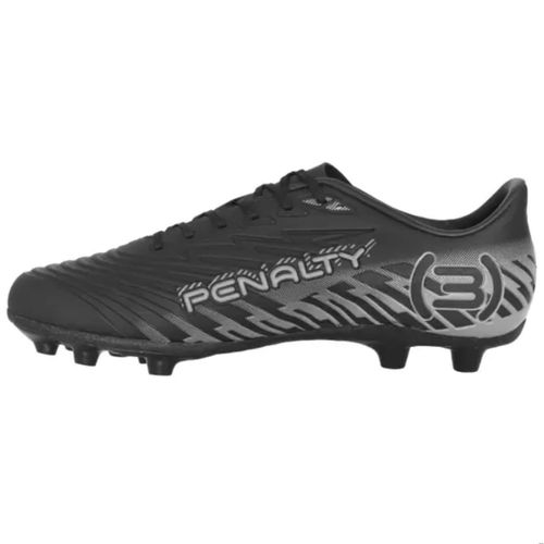 Chuteiro Campo Penalty Bravo Preto e Chumbo Masculino