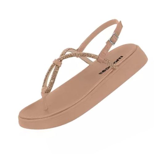 Sandália Flatform Moleca Rose e Nude Feminina