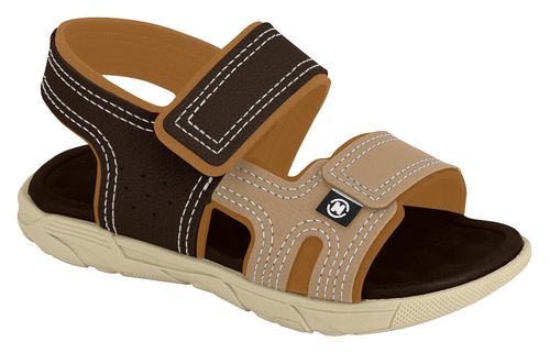 Sandália Flats Molekinho Café e Bege Infantil Masculino