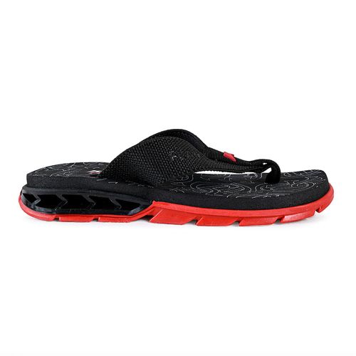 Chinelo Dedo Kenner Preto e Vermelho Juvenil Masculino