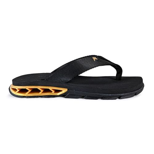Chinelo Dedo Kenner Preto e Dourado Juvenil Masculino